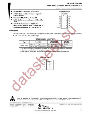 SN74AHCT08QDRQ1 datasheet  